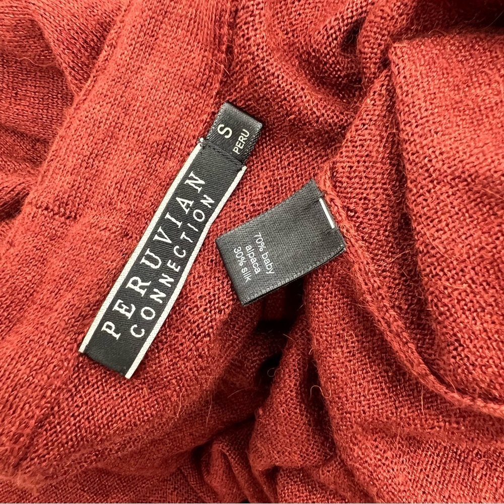 Peruvian Connection Women's Rust Long-Sleeve Wrap Dress - Picture 8 of 9